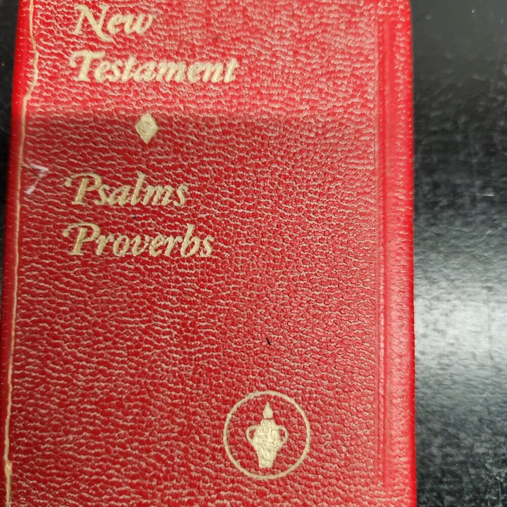 1974 Gideons International New Testament Psalms & Proverbs Red Cover Pockt Bible